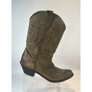 Durango Leather Cowboy Boots Women's Size 8M Brown Western Embroidered RD4112